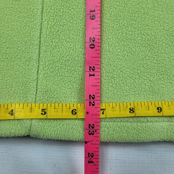 LL Bean Fleece VEST Womens Size XL Light Green Full Zip Sleeveless Collarless - Picture 8 of 14